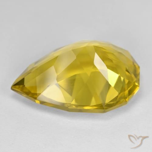 Quartzo amarelo natural 20,62ct, formato de pêra, VS