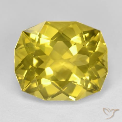 Quartzo amarelo natural 16,31ct, almofada cortada, VVS-VS