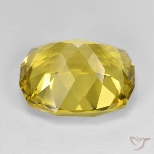 Quartzo amarelo natural 16,31ct, almofada cortada, VVS-VS