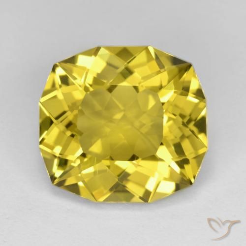 9.58ct Natural amarelo médio Quartzo, Almofada, VVS-VS, Photo A