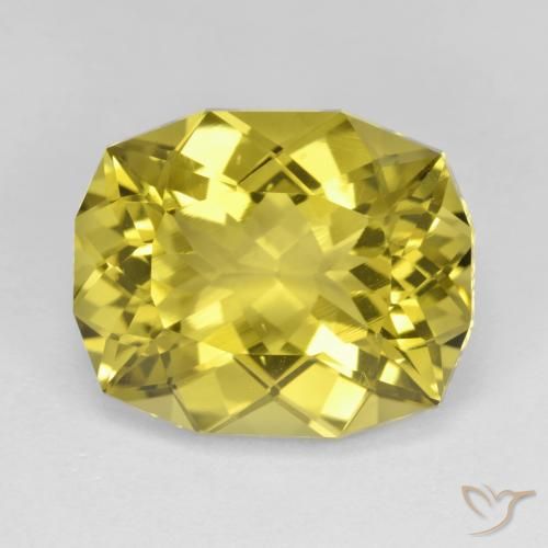 11.42ct Natural amarelo médio Quartzo, Almofada, VVS-VS