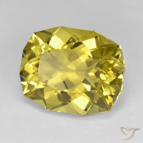 Quartzo amarelo médio Natural 11.42ct, Almofada, VVS-VS