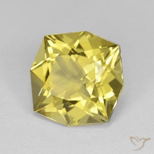 Quartzo amarelo médio Natural 4.61ct, Corte Octógono / Esmeralda, VVS-VS