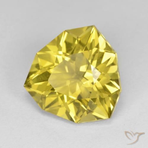 Quartzo amarelo médio Natural 5.84ct, Trilhão, VVS-VS