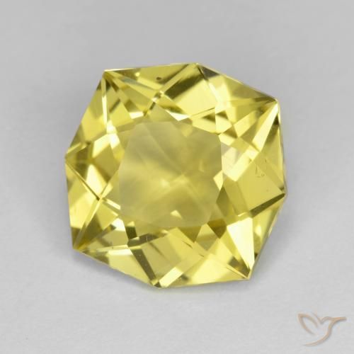 Quartzo Amarelo Mel Muito Claro Natural 4.66ct, Corte Octógono / Esmeralda, VVS-VS