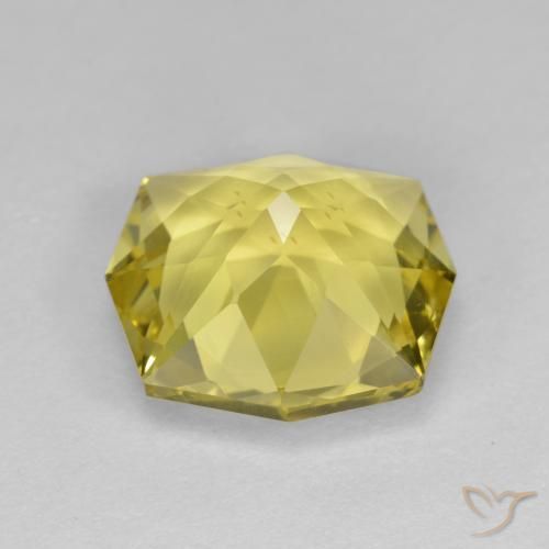 Quartzo Amarelo Mel Muito Claro Natural 4.66ct, Corte Octógono / Esmeralda, VVS-VS