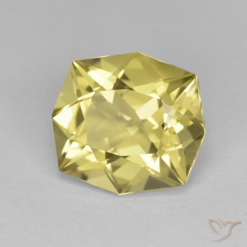 Quartzo Luz amarela Natural 4.71ct, Corte Octógono / Esmeralda, VVS-VS