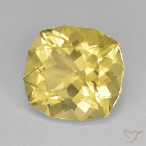 Quartzo Amarelo Dourado Claro Natural 8.35ct, Almofada, VS