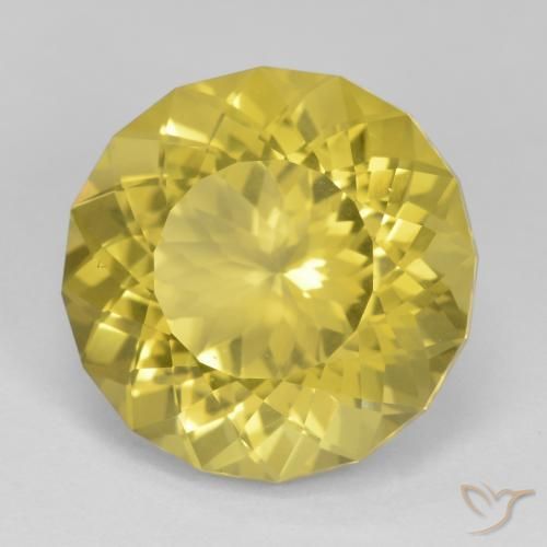 Quartzo Amarelo claro médio Natural 17.24ct, Redondo, VS