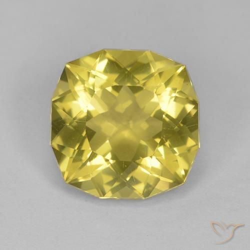 6.40ct Natural Amarelo claro Quartzo, Almofada, VS
