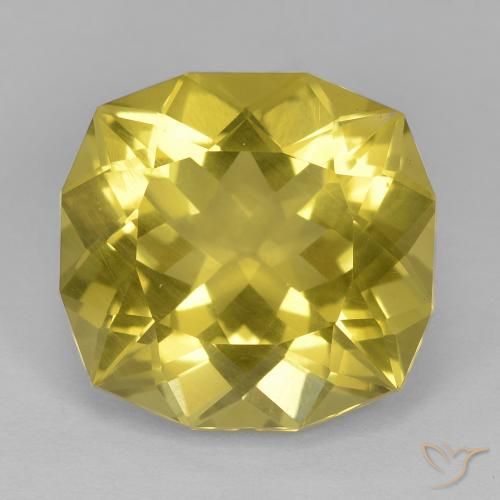 15.14ct Natural amarelo médio Quartzo, Almofada, VS