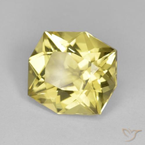 Quartzo Luz amarela Natural 6.07ct, Corte Octógono / Esmeralda, VS