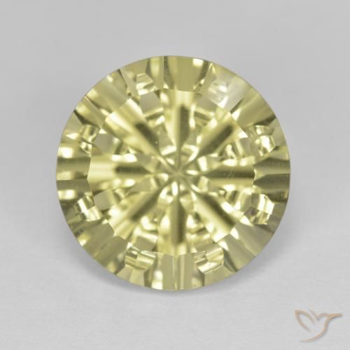 5.47ct Natural Amarelo Creme Pálido Quartzo, Redondo, VVS