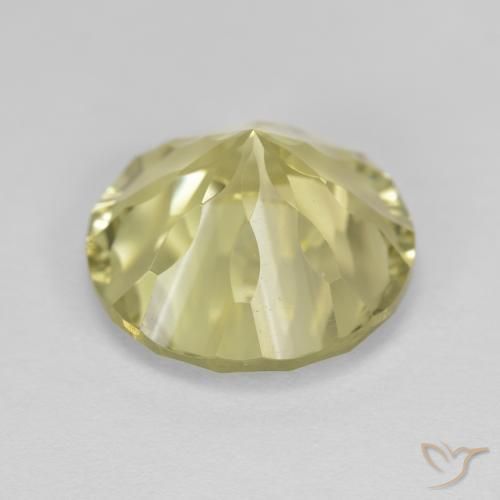 Quartzo Amarelo Creme Pálido Natural 5.47ct, Redondo, VVS