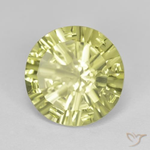 Quartzo Limão amarelo Natural 5.35ct, Redondo, VVS