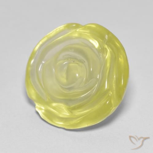 Quartzo amarelo médio Natural 12.99ct, Flor cortada, Transparente