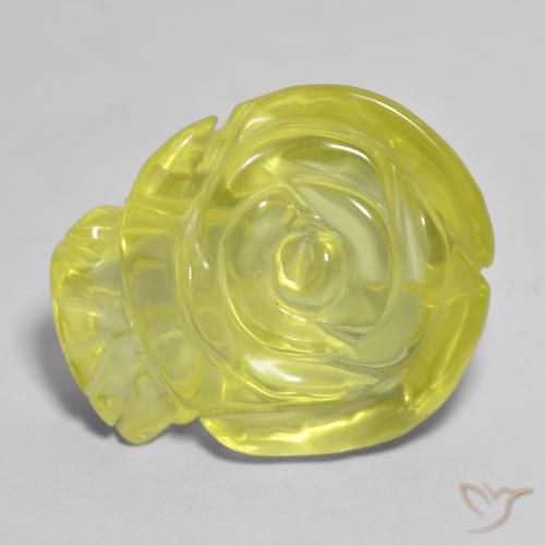 19.44ct Natural amarelo médio Quartzo, Flor cortada, Transparente