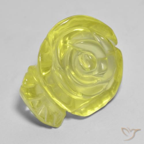 Quartzo amarelo médio Natural 19.44ct, Flor cortada, Transparente