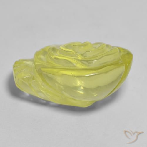 Quartzo amarelo médio Natural 19.44ct, Flor cortada, Transparente