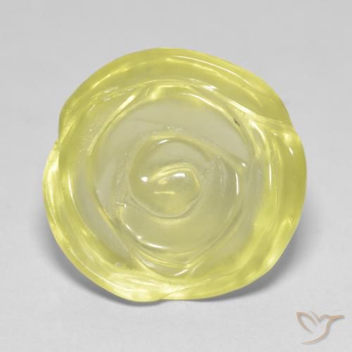 Quartzo Lagoa Amarela Natural 16.97ct, Flor cortada, Transparente