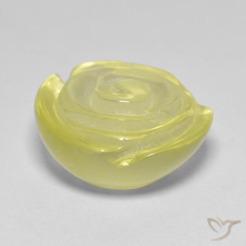 Quartzo Lagoa Amarela Natural 16.97ct, Flor cortada, Transparente