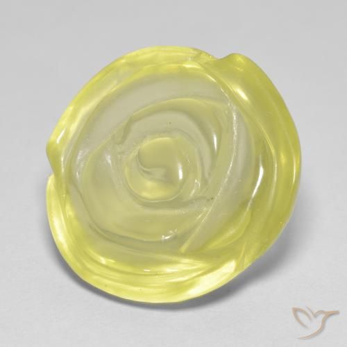 Quartzo Lagoa Amarela Natural 17.18ct, Flor cortada, Transparente