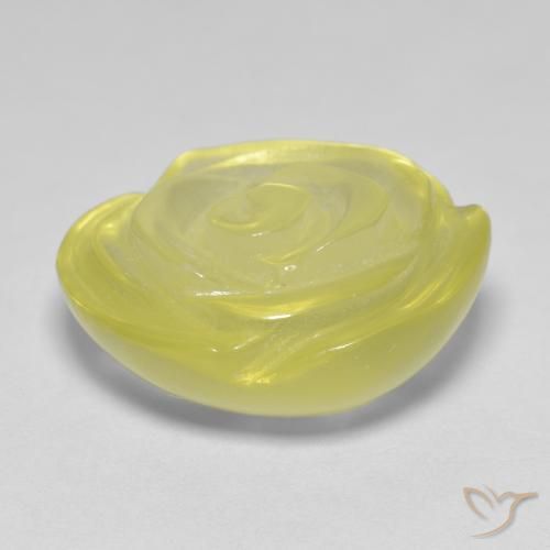 Quartzo Lagoa Amarela Natural 17.18ct, Flor cortada, Transparente