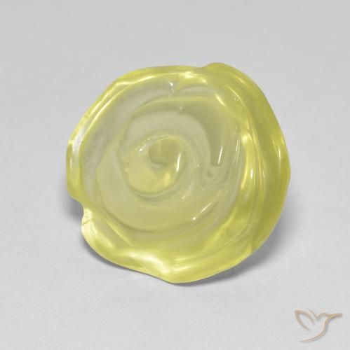 Quartzo Amarelo claro Natural 9.48ct, Flor cortada, Transparente