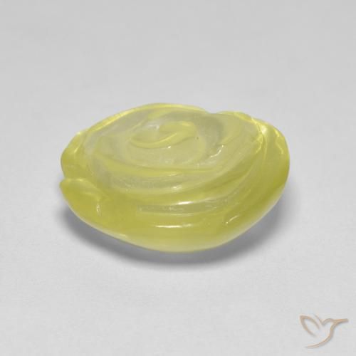 Quartzo Amarelo claro Natural 9.48ct, Flor cortada, Transparente