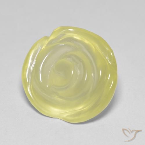 Quartzo Lagoa Amarela Natural 8.90ct, Flor cortada, Transparente