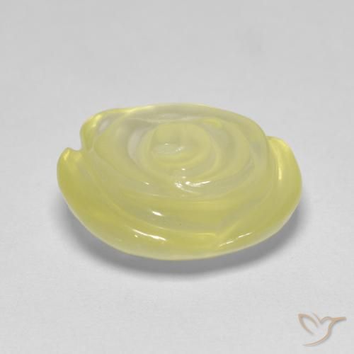 Quartzo Lagoa Amarela Natural 8.90ct, Flor cortada, Transparente