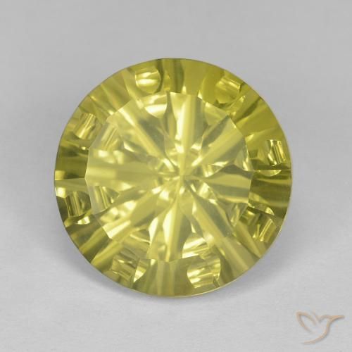 Quartzo amarelo médio Natural 5.41ct, Redondo, VVS