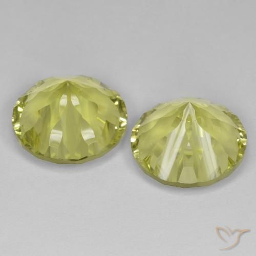 Pedras preciosas de Quartzo Amarelo esverdeado natural de 10.60 ct, Redondo, VVS