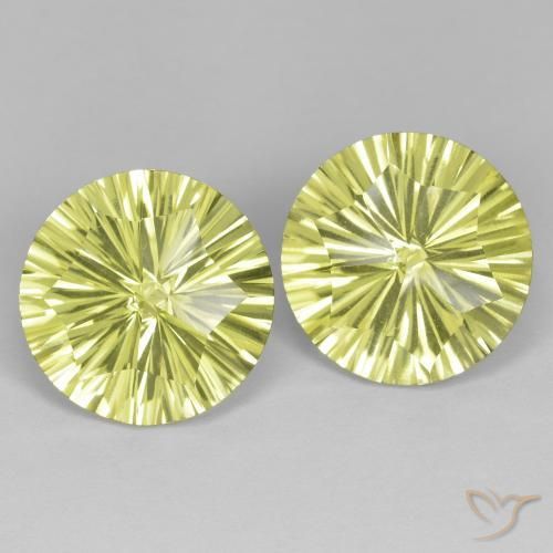 Pedras preciosas de Quartzo Amarelo esverdeado natural de 10.02 ct, Redondo, VVS-VS