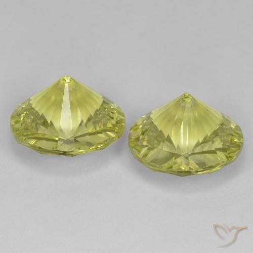 Pedras preciosas de Quartzo Amarelo esverdeado natural de 10.02 ct, Redondo, VVS-VS