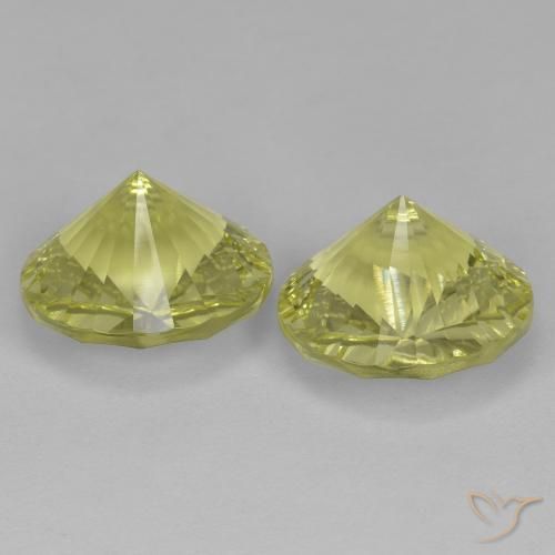 Pedras preciosas de Quartzo Amarelo esverdeado natural de 9.99 ct, Redondo, VVS-VS