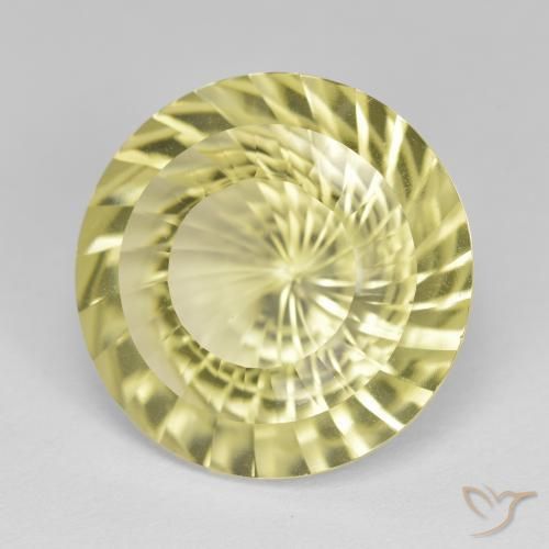 Quartzo Amarelo Abacaxi Claro Natural 11.52ct, Redondo, VVS-VS