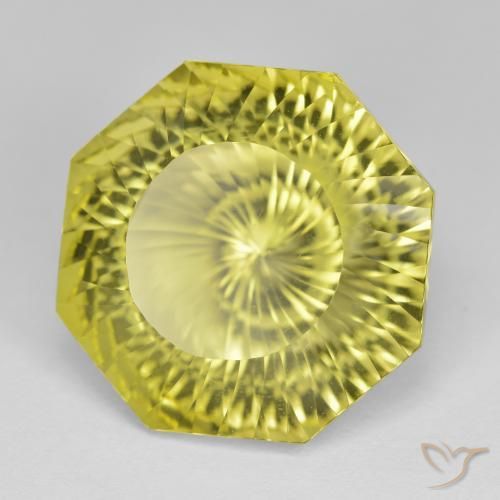Quartzo Abelha Amarela Natural 12.80ct, Corte Octógono / Esmeralda, VVS