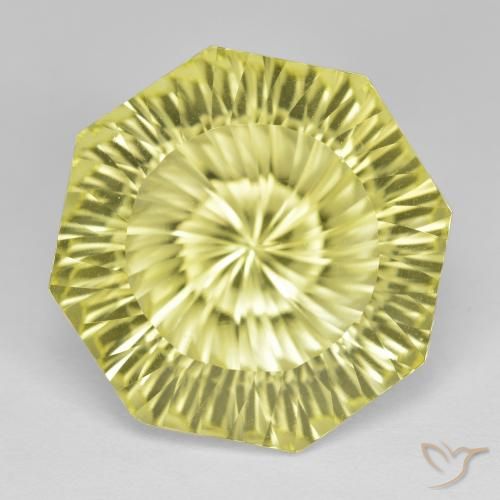 16.93ct Natural Amarelo Abacaxi Claro Quartzo, Corte Esmeralda, VVS