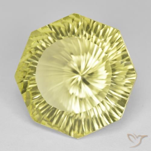 Quartzo Amarelo Abacaxi Claro Natural 16.93ct, Corte Octógono / Esmeralda, VVS