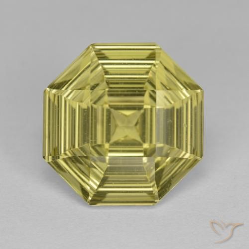 5.25ct Natural Amarelo Abacaxi Claro Quartzo, Corte Esmeralda, VVS