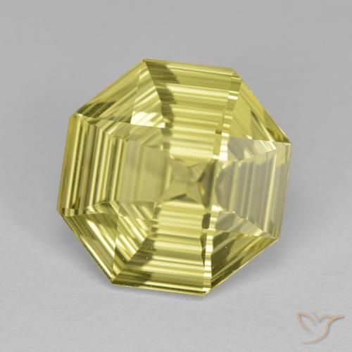 Quartzo Amarelo Abacaxi Claro Natural 5.25ct, Corte Octógono / Esmeralda, VVS