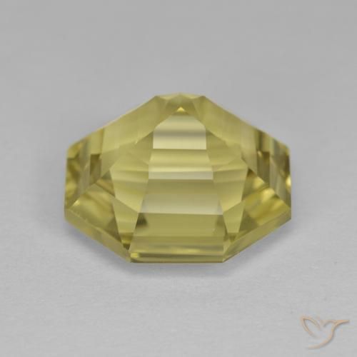 Quartzo Amarelo Abacaxi Claro Natural 5.25ct, Corte Octógono / Esmeralda, VVS