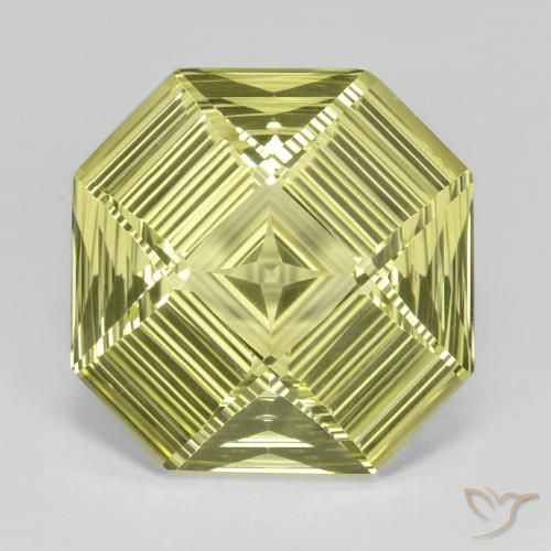 13.24ct Natural Luz amarela Quartzo, Corte Esmeralda, VVS