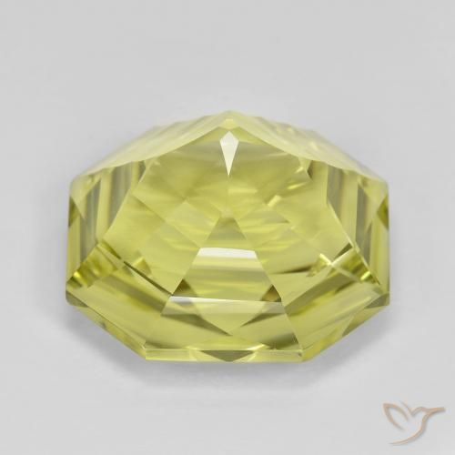 Quartzo amarelo médio Natural 13.26ct, Corte Octógono / Esmeralda, VVS