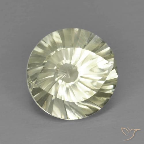 Quartzo Amarelo Esverdeado Claro Natural 5.61ct, Redondo, VVS