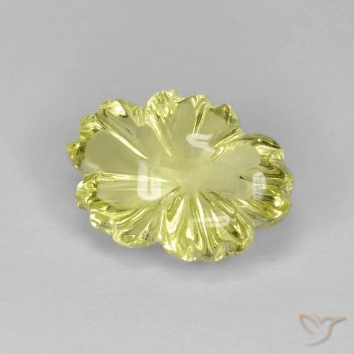 6.38ct Natural Limão amarelo Quartzo, Flor cortada, Transparente
