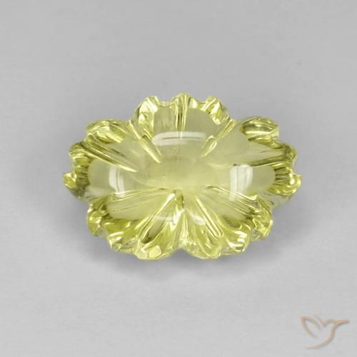 Quartzo Limão amarelo Natural 6.38ct, Flor cortada, Transparente