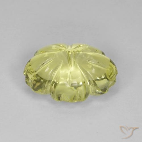 Quartzo Limão amarelo Natural 6.38ct, Flor cortada, Transparente