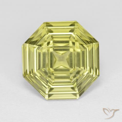 5.36ct Natural amarelo médio Quartzo, Corte Esmeralda, VVS